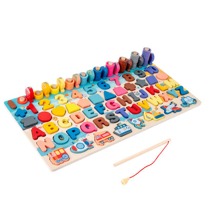 Toyzino Wooden Number Board for Kids, 7-in-1 Number Play Activity