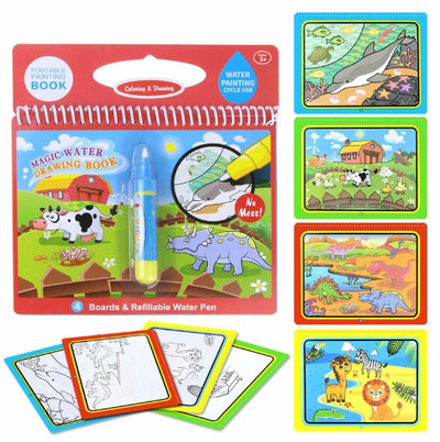 Toyzino Reusable Water Coloring Book for Kids Ages 4-6, Art Play