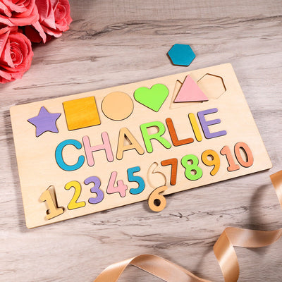 Toyzino Wooden Name Puzzle Toy for Name-Themed Gift and Play