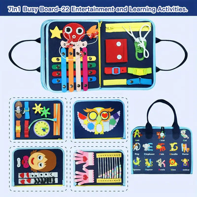Toyzino Felt Busy Board for Kids, Easy-to-Carry Play Activity